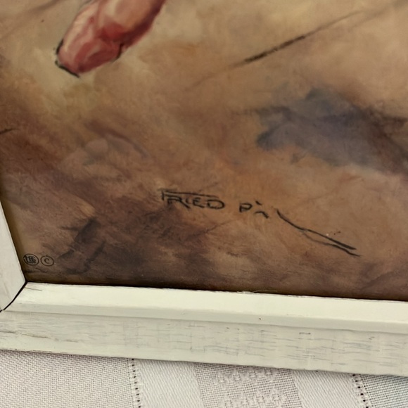 Vintage Rare MCM Pal Fried Ballerina & Musical Clowns Original Frame Prints Pair - Picture 7 of 12